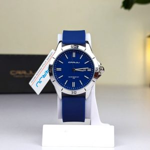 CRRJU 5025 Premium Men's Watch - Blue Dial Silicone Strap
